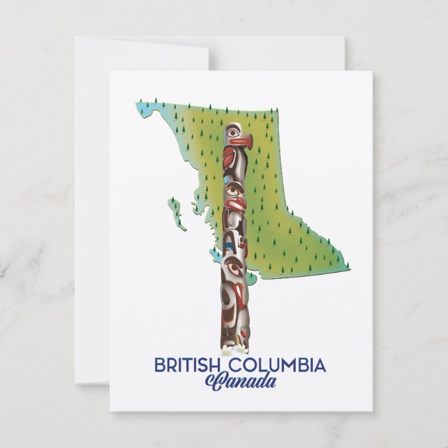 Póster de mapa de Columbia Británica Canadá. (Anverso)
