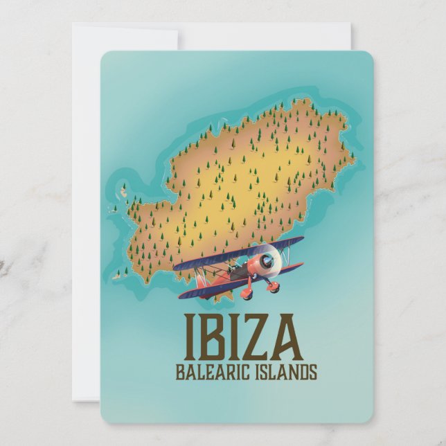 Póster de mapa de Ibiza Islas Baleares (Anverso)