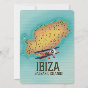 Póster de mapa de Ibiza Islas Baleares