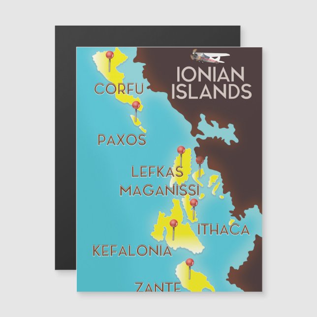 Póster de mapa de Islas Jónicas. (Anverso/Reverso)