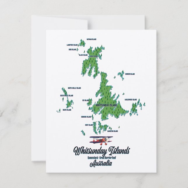 Poster de mapa de Islas Whitsunday Australia (Anverso)