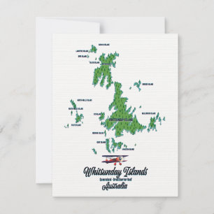 Poster de mapa de Islas Whitsunday Australia