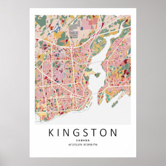 Póster de Mapa de Kingston Ontario | Arte de Pared