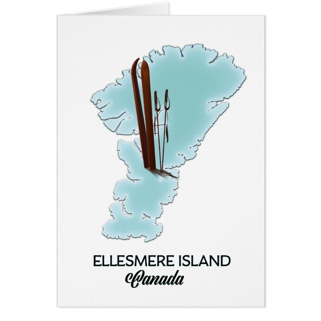 Póster de mapa de la isla Ellesmere Canadá (Frente)