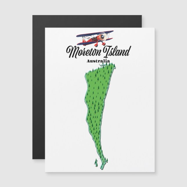 Póster de mapa de la Isla Moreton Australia (Anverso/Reverso)