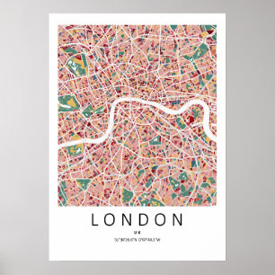 Póster de Mapa de Londres Inglaterra Arte de Par
