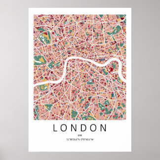 Póster de Mapa de Londres Inglaterra | Arte de Par