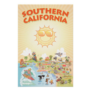 Poster de Mapa de Personalizados del Sur de Califo