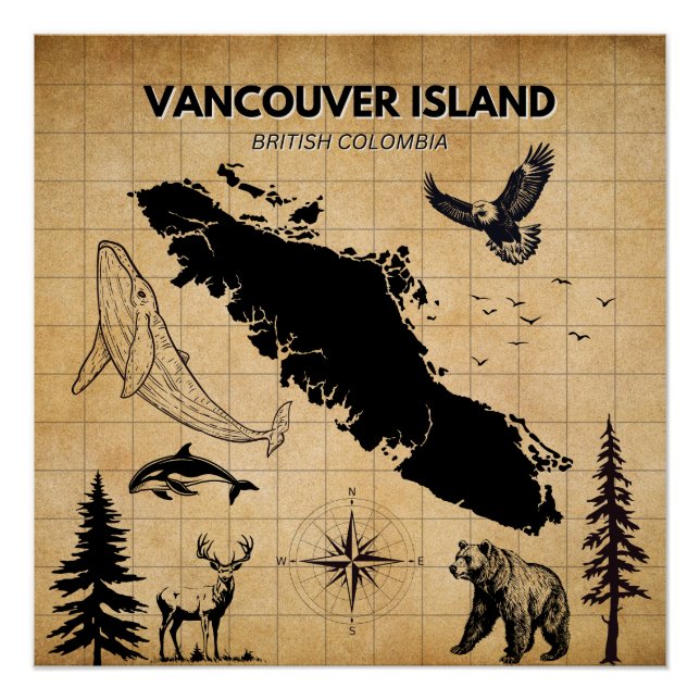 Poster de Mapa de Vancouver Island (Anverso)