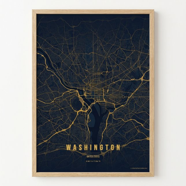 Póster de Mapa de Washington D.C. en Oro Regalo de (Subido por el creador)