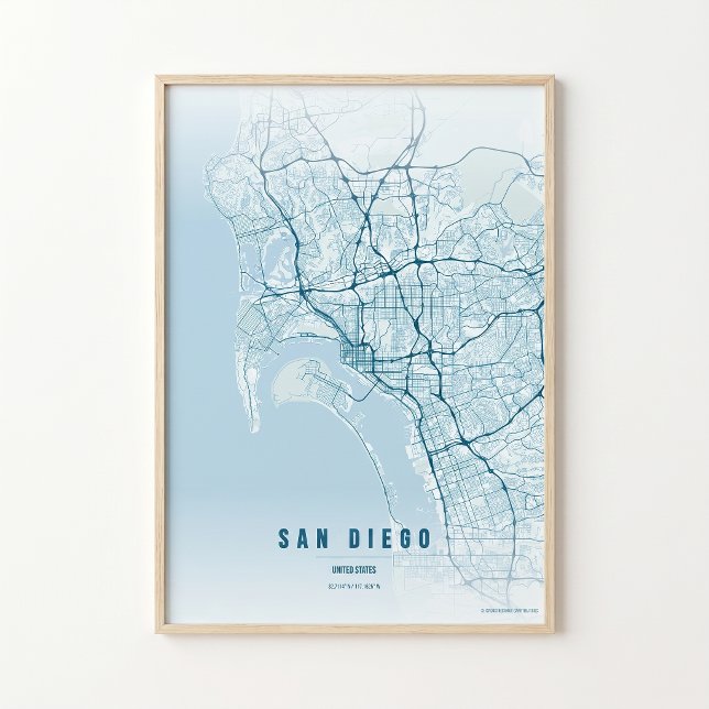 Póster de Mapa del Océano de San Diego Arte para P (Subido por el creador)