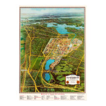 Póster de mapa detallado vintage de Nueva York