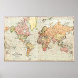 Póster de Mapa General del Mundo