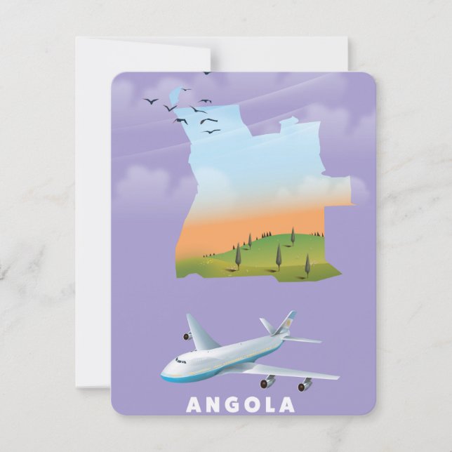 Póster de mapa ilustrado de Angola (Anverso)