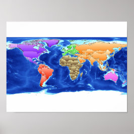Póster de Mapa Mundial Abstracto