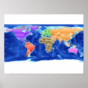 Póster de Mapa Mundial Abstracto