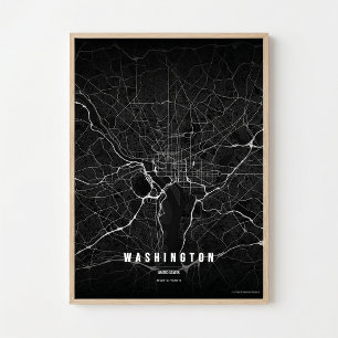 Póster de Mapa Noir de Washington D.C. Regalo de A
