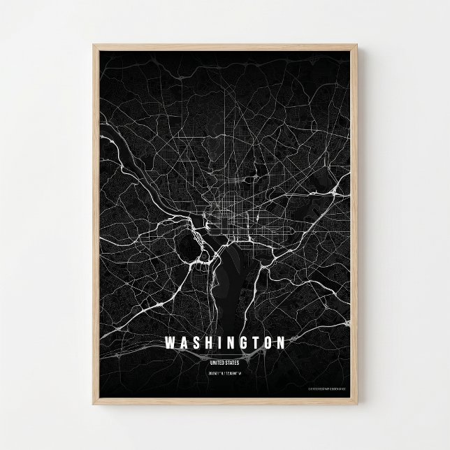Póster de Mapa Noir de Washington D.C. Regalo de A (Subido por el creador)