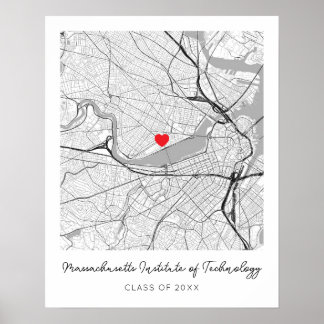 Póster de mapa personalizado de la Universidad de 
