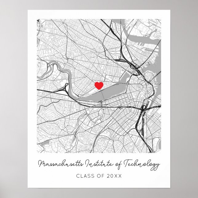 Póster de mapa personalizado de la Universidad de  (Frente)