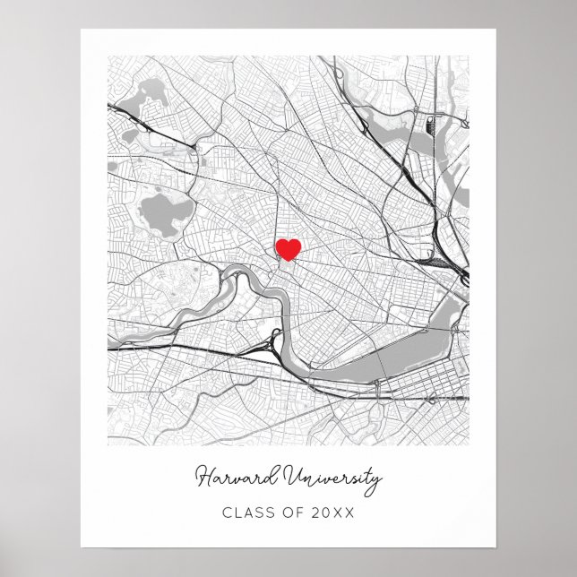 Póster de mapa personalizado de la Universidad de  (Frente)