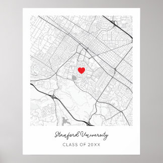 Póster de mapa personalizado de la Universidad de 