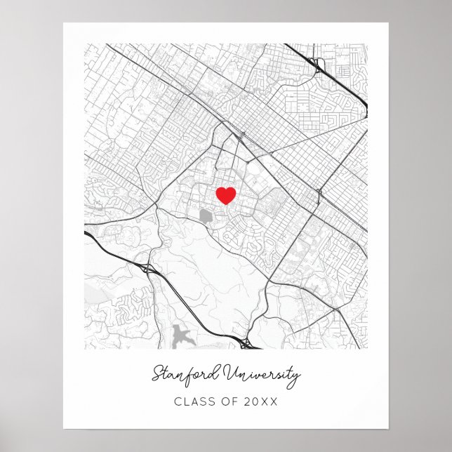 Póster de mapa personalizado de la Universidad de  (Frente)