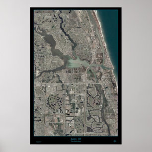 Póster de mapa satelital de Jupiter, Florida