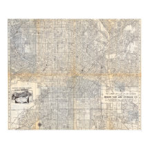 Póster de mapa vintage de Los Ángeles 1942
