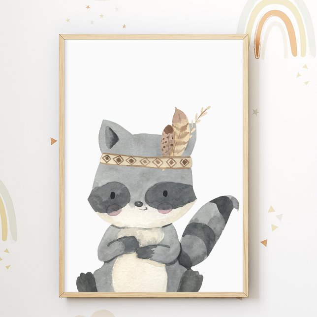 Póster de Mapache Indígena Americano Impresión par (Subido por el creador)