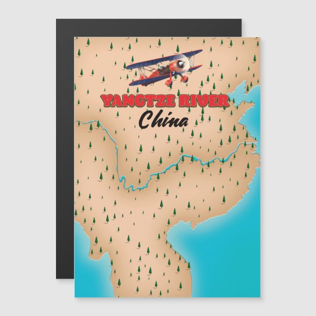 Poster de mapas de China en el río Yangtze (Anverso/Reverso)