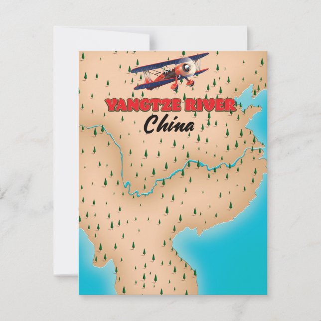 Poster de mapas de China en el río Yangtze (Anverso)