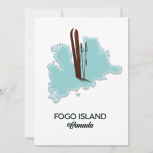 Poster de mapas de Fogo Island Canada