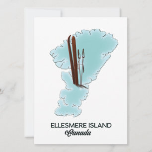 Poster de mapas de la isla de Ellesmere en Canadá