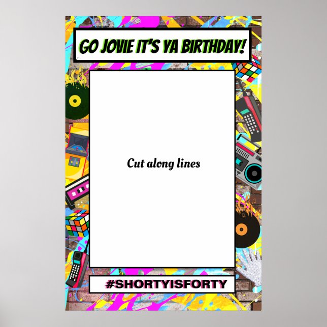 Póster de marco de cabina de fotos retro de los 80 (Frente)