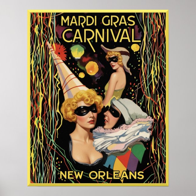 Póster de Mardi Gras Nueva Orleans.   (Frente)