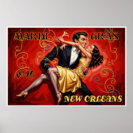 póster de Mardi Gras Nueva Orleans
