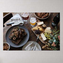 Póster de Maridaje de Cerveza y Queso para Cena Rú