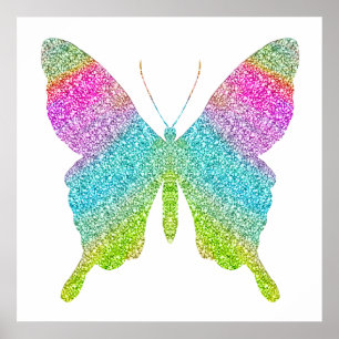 Póster de mariposa con purpurina
