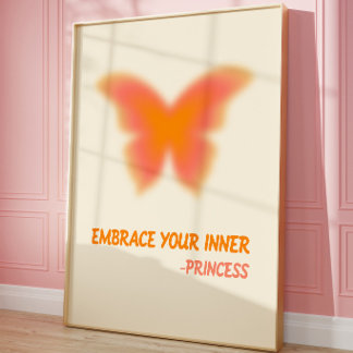 Póster de Mariposa Princesa Motivacional Femenina