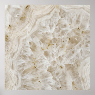 Póster de mármol floral crema