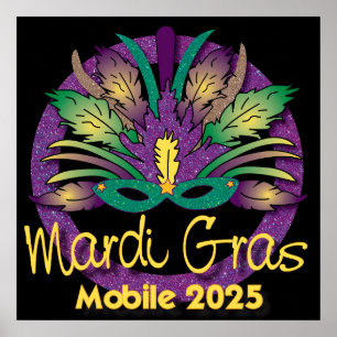 Póster de Máscara de Mardi Gras - 2025 - Móvil