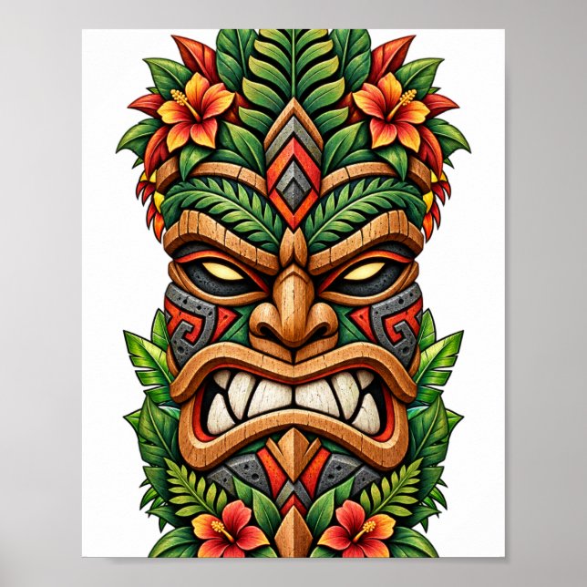 Póster de Máscara Llama Tropical (Frente)