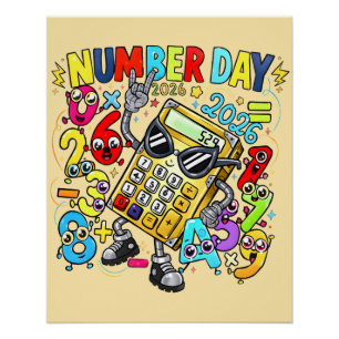 Póster de Matemáticas para Niños del Día del Númer