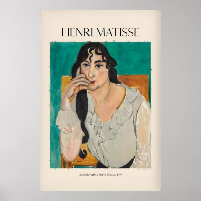 Póster de Matisse - Laurette con blusa blanca917 (Frente)