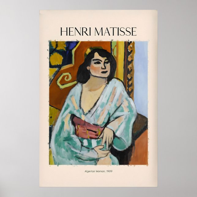 Póster de Matisse - Mujer argelina909 Pared Fauvis (Frente)