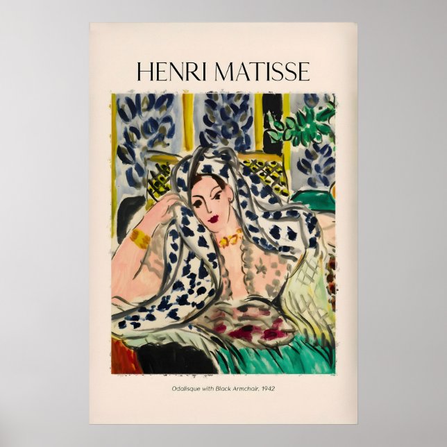 Póster de Matisse - Odalisca con sillón negro942 (Frente)