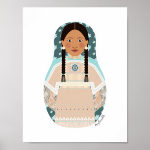Póster de Matrioshka Nativo Americano