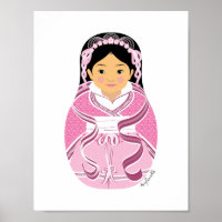 Póster de Matriuska china con HanFu