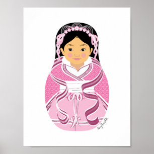 Póster de Matriuska china con HanFu